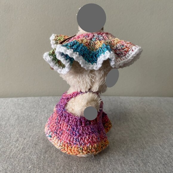 Handmade Crochet Summer Spring Multicoloured Outfit for 17cm Doll 2-Piece Set - Picture 2 of 8